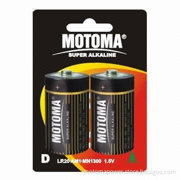 D Size/LR20 Alkaline Dry Cell with 17 Hours Discharging Time, 5 Years Shelf Life and RoHS Mark